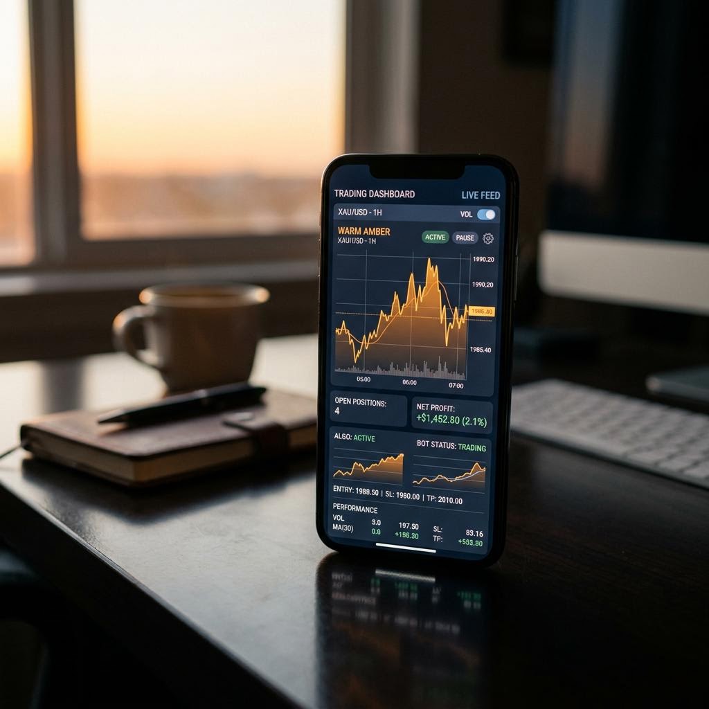 ZorvixFin Trading Dashboard auf einem Smartphone